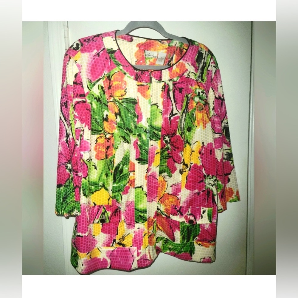 Kim Rogers Floral Blazer - Pink, Green, Yellow